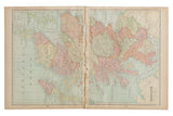 Cram's 1907 Scotland map shown in a full two-page spread with visible aging.