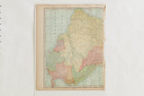 Map of Bolivia and Peru on the reverse side of the vintage 1907 Cram's Brazil atlas page.