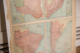 Angled view of the vintage 1907 map of Brazil highlighting its multi-panel atlas page format.