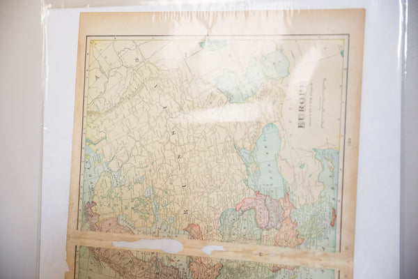 Map of Europe Cram's Unrivaled Atlas of the World 1907 Edition
