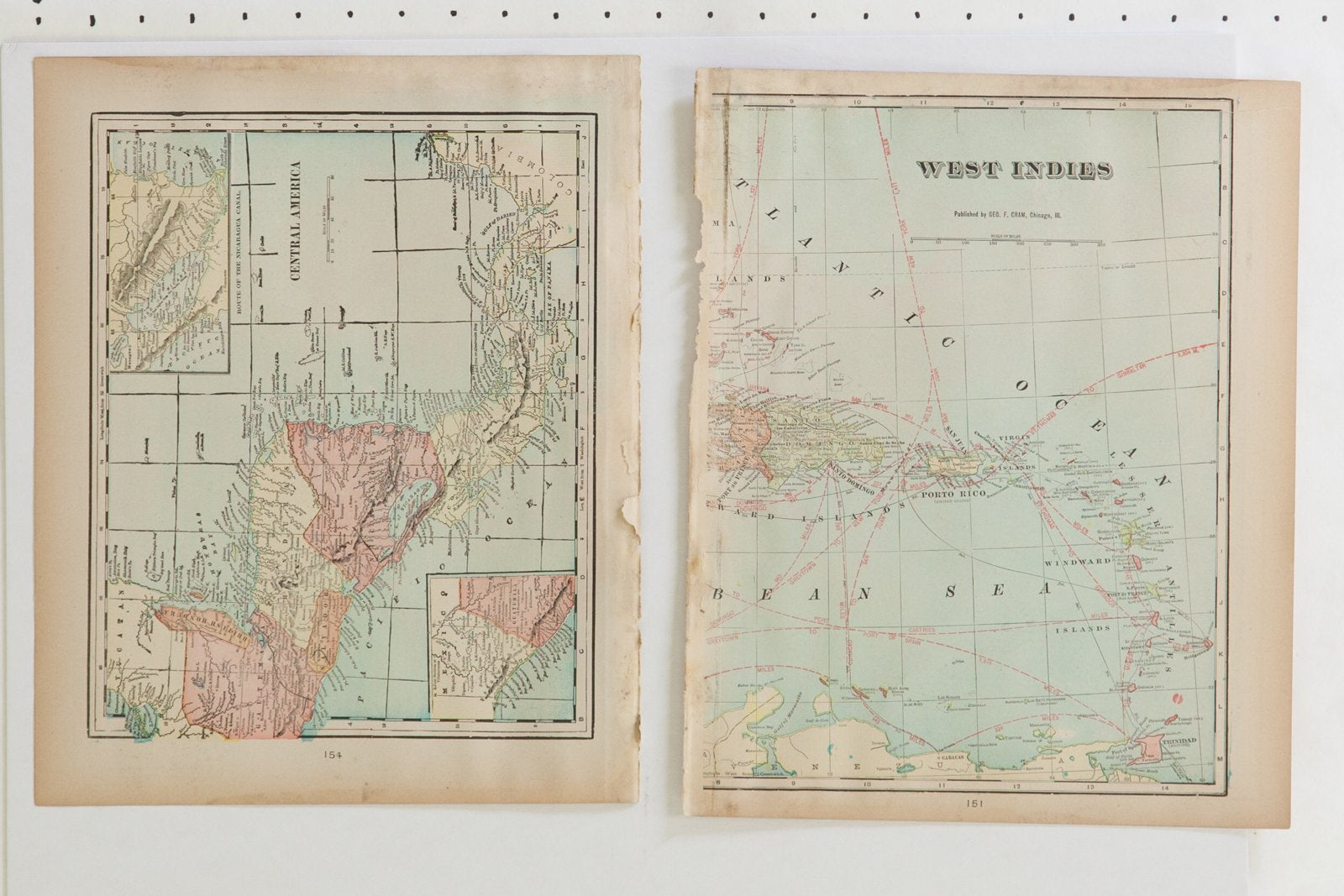 Map of Panama Cram's Unrivaled Atlas of the World 1907 Edition