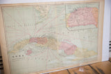 Upper right section of the 1907 Cram's Cuba map, detailing Havana province with time-softened hues.