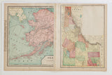 Two open pages from Cram's 1907 atlas, displaying detailed maps of Alaska and Idaho.