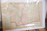 Central-right section of the 1907 Washington map with detailed counties and aged pastel hues.