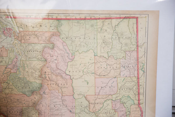 Map of Washington Cram's Unrivaled Atlas of the World 1907 Edition