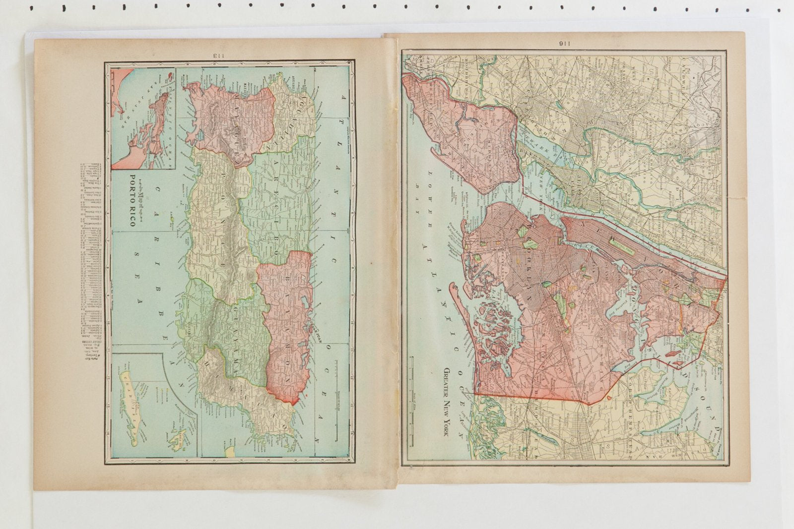 Map of New York City Cram's Unrivaled Atlas of the World 1907 Edition