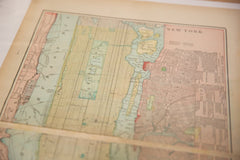 Map of New York City Cram's Unrivaled Atlas of the World 1907 Edition