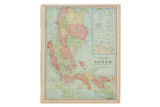 Antique 1907 map of Luzon from Cram's Atlas with color-coded regions on aged paper.