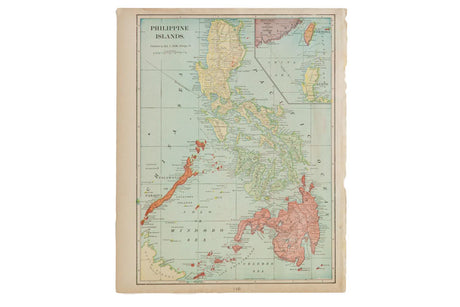 Map of Philippine Cram's Unrivaled Atlas of the World 1907 Edition