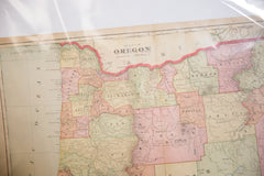 Map of Oregon Cram's Unrivaled Atlas of the World 1907 Edition