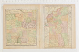 Aged pages of Cram's 1907 Atlas featuring vintage New Mexico and Montana maps.