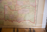 Aged 1907 Cram's Oklahoma map showing Indian Territory text and page 95.