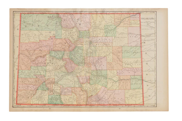 Map of Colorado Cram's Unrivaled Atlas of the World 1907 Edition