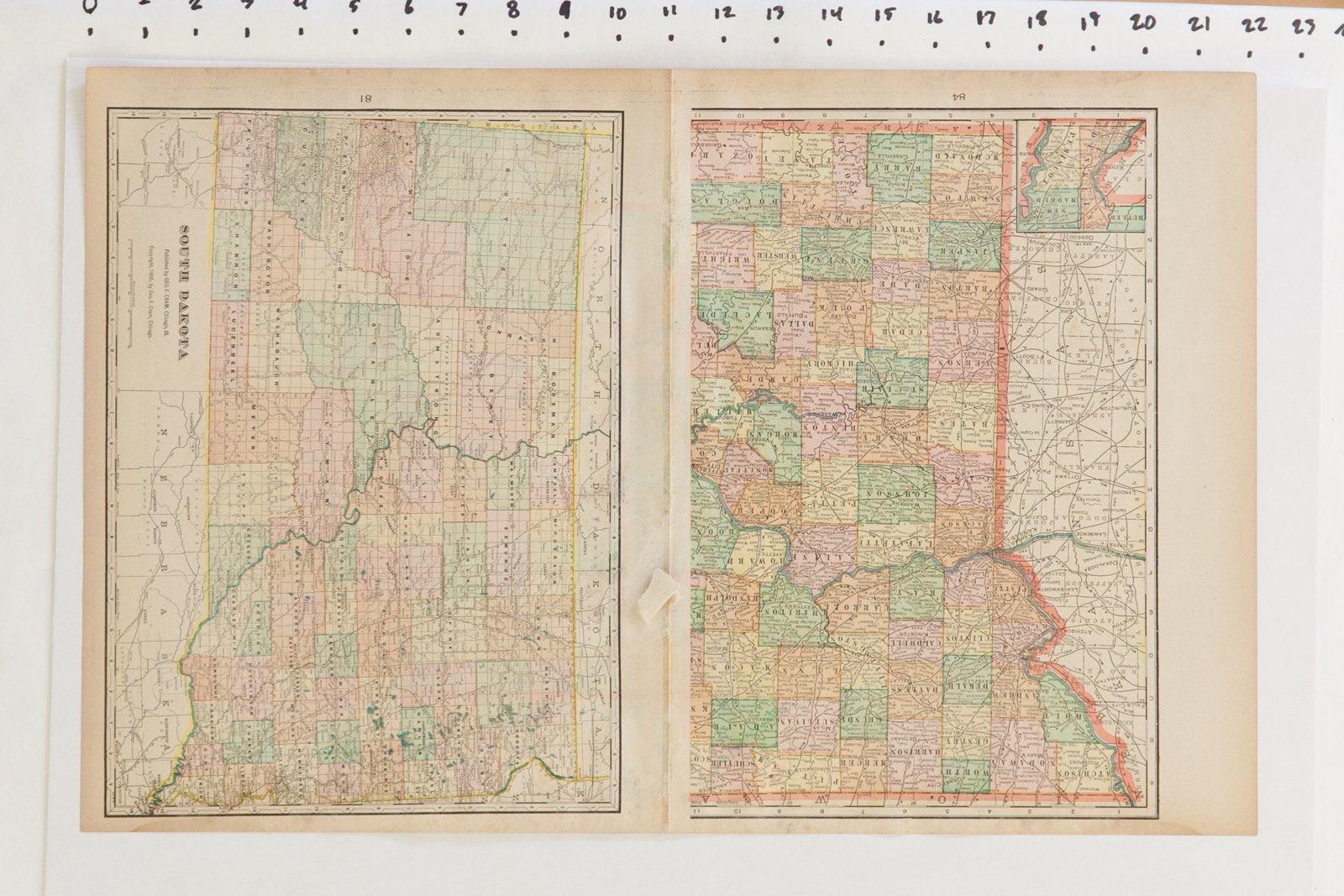 Map of Nebraska Cram's Unrivaled Atlas of the World 1907 Edition
