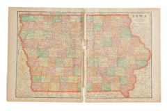 Map of Iowa Cram's Unrivaled Atlas of the World 1907 Edition