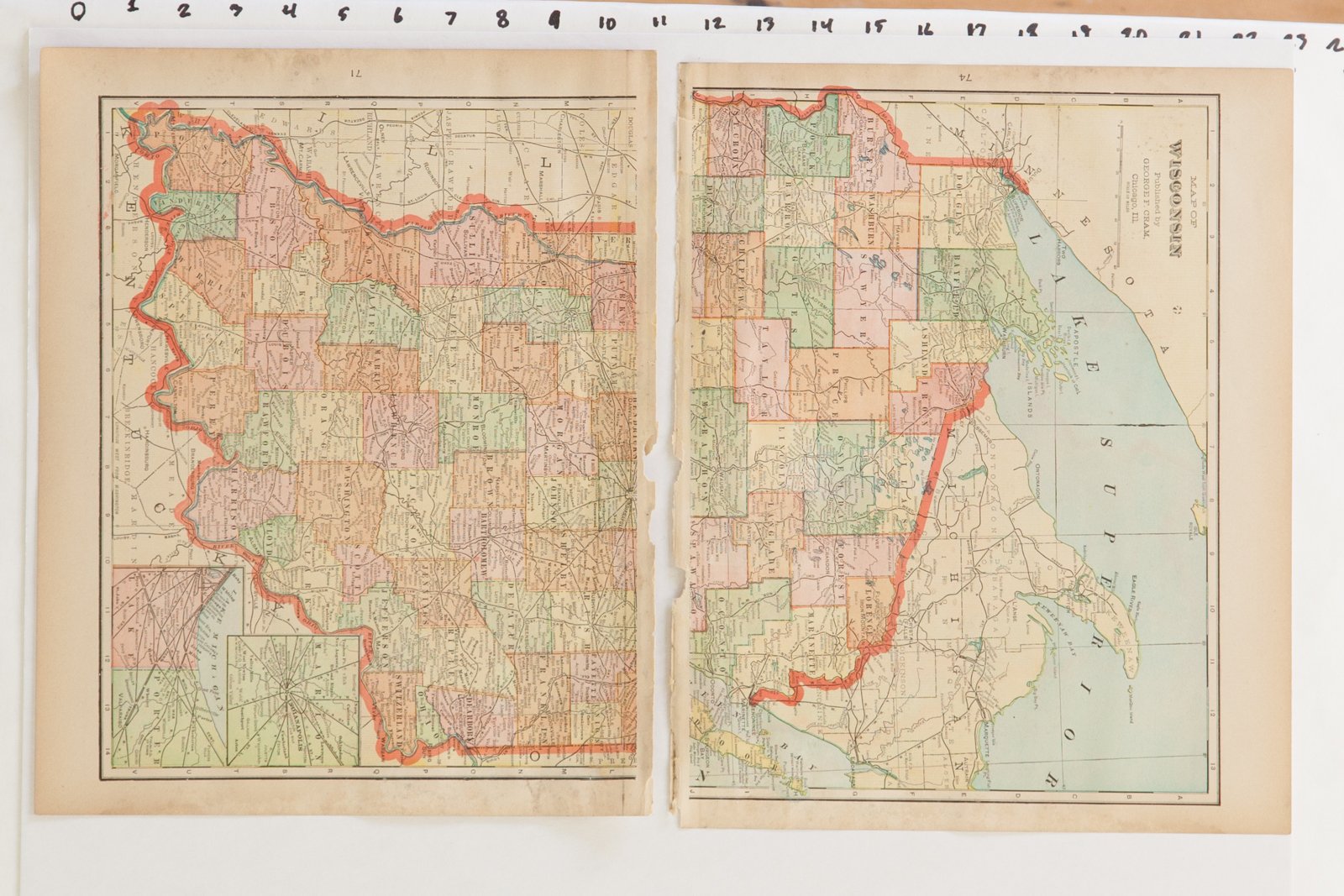Map of Illinois Cram's Unrivaled Atlas of the World 1907 Edition