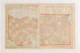 Cram's 1907 map of Kentucky, Indiana, and Lake Michigan spread open, showing time-softened colors.