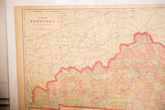 Map of Kentucky Cram's Unrivaled Atlas of the World 1907 Edition