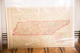 Vintage 1907 Cram's Tennessee map, showing red borders and subtle county shading.
