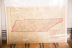 Map of Tennessee Cram's Unrivaled Atlas of the World 1907 Edition