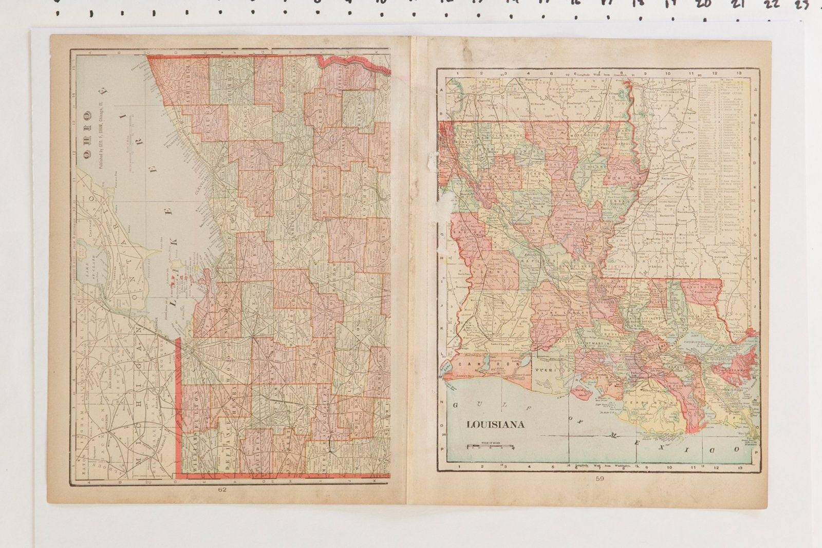 Map of Alabama Cram's Unrivaled Atlas of the World 1907 Edition