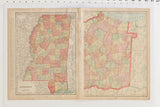 1907 Cram's Florida map shown alongside the Mississippi state map.