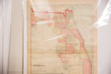 Cram's 1907 Florida map detail, right side, showing Atlantic coast and aged paper.