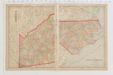 Cram's 1907 atlas two-page spread of Georgia and North Carolina maps, with aged patina.