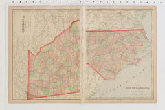 Map of South Carolina Cram's Unrivaled Atlas of the World 1907 Edition