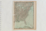 Cram's 1907 Atlas map of Eastern US, topographical details, page 27, worn edge.