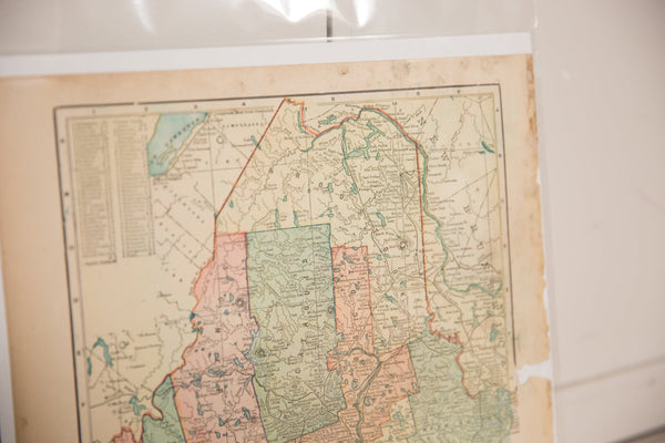 Map of Maine Cram's Unrivaled Atlas of the World 1907 Edition
