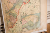 Vintage 1907 Cram's Quebec map, showing publisher text and an inset map.