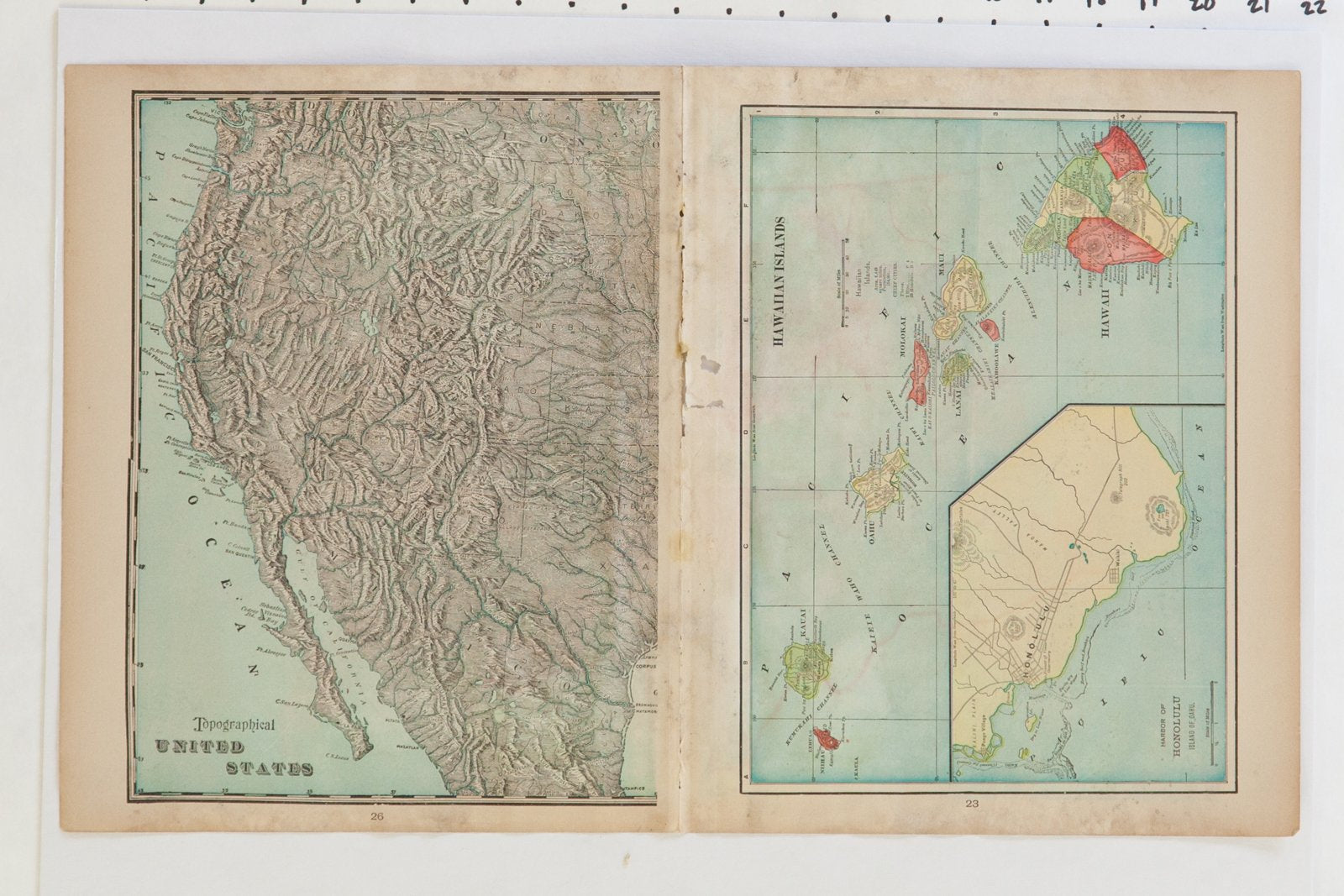 Map of United States of America Cram's Unrivaled Atlas of the World 1907 Edition