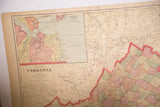 1907 Cram's Virginia map section, showing title box and western counties.