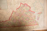 Southeastern coast of the 1907 Virginia map, with muted tones and page 41.