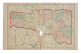 Close-up of the 1907 Vermont map's center fold, showing prominent tears and paper loss.