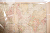 Cram's 1907 World Map detail, showing age-toned paper and visible creases.