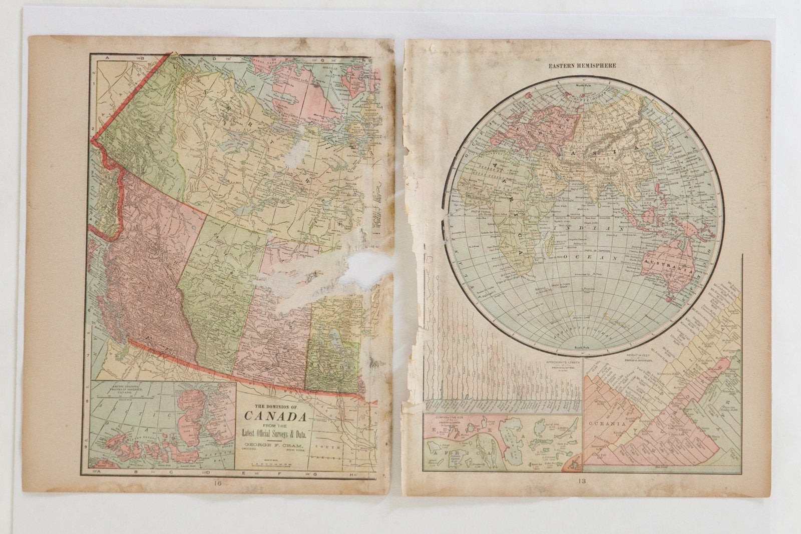 Map of North America Cram's Unrivaled Atlas of the World 1907 Edition