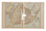 Vintage 1907 North America map shown as a two-page atlas spread with visible wear at the fold.