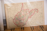 Upper right detail of Cram's 1907 West Virginia map, showing pastel counties.