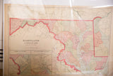 Southeastern Maryland and Delaware on the 1907 Cram's map, highlighting county divisions and patina.