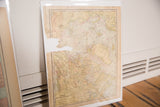 Close-up of the 1907 North Polar Regions map showing a tattered, aged left edge.
