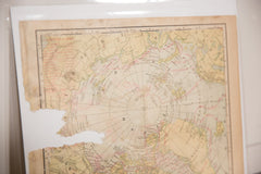 Map of North Polar Regions Cram's Unrivaled Atlas of the World 1907 Edition