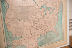 Map of USA Cram's Unrivaled Atlas of the World 1907 Edition
