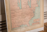 Angled perspective on the Southeastern states of a 1907 Cram's antique map.