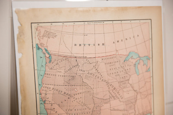 Map of Louisiana Purchase Cram's Unrivaled Atlas of the World 1907 Edition