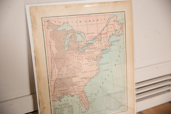 Map of USA Cram's Unrivaled Atlas of the World 1907 Edition