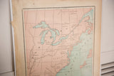 Partial view of Cram's 1907 Original Territories map with eastern coastline and time-softened tones.