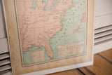 Bottom right section of Cram's 1907 map, displaying the Inter-Colonial Wars table and aged paper.