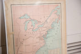 1907 US history map section, pale blue Great Lakes, time-softened edge.